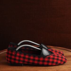 Vivaia Flats Women SZ EU 39.5 US 8.5 BLK Red Margot 2.0 Square Toe Comfort Shoes